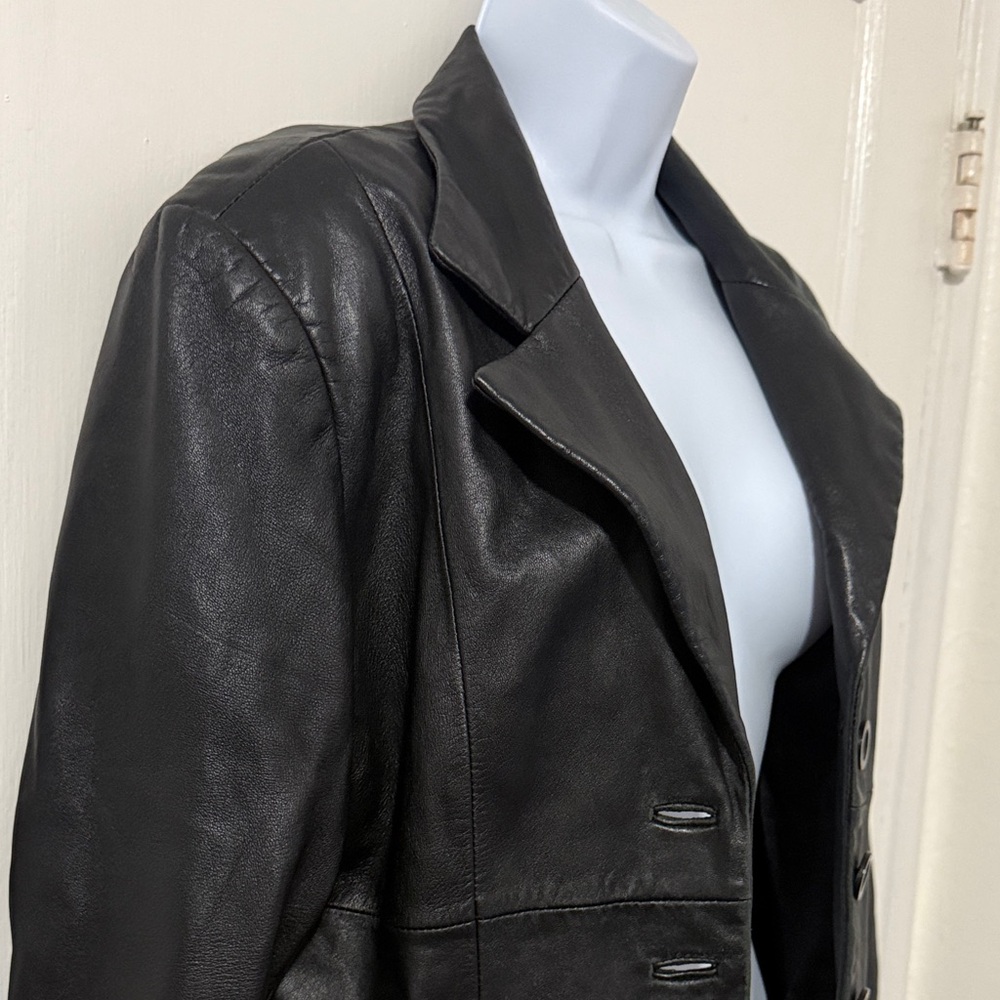 Bebe Black Leather Jacket - Picture 4 of 16
